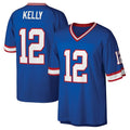 B.Bills #12 Jim Kelly Player Blue Replica Throwback Limited Jdoa Stitched Jerseys