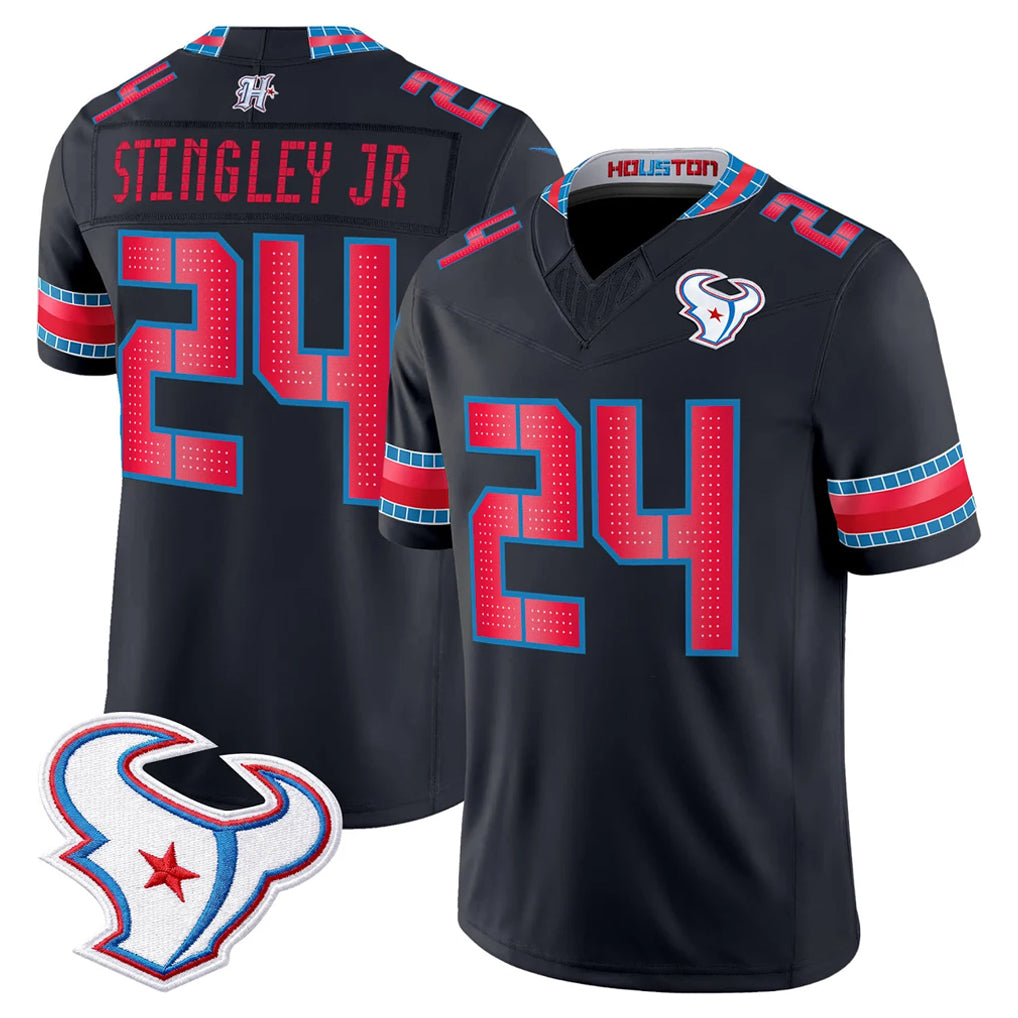 H.Texans #24 Derek Stingley Jr. Player Navy 2026 Rivalries Vapor Limited Home Game Jdoa Stitched jerseys