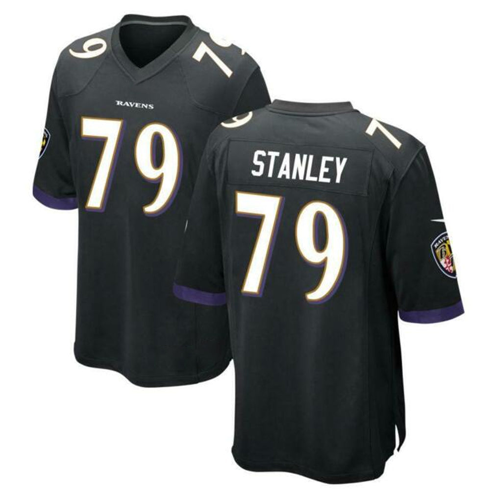 B.Ravens #79 Ronnie Stanley Player Black Alternate Home Game Jdoa Stitched Jerseys
