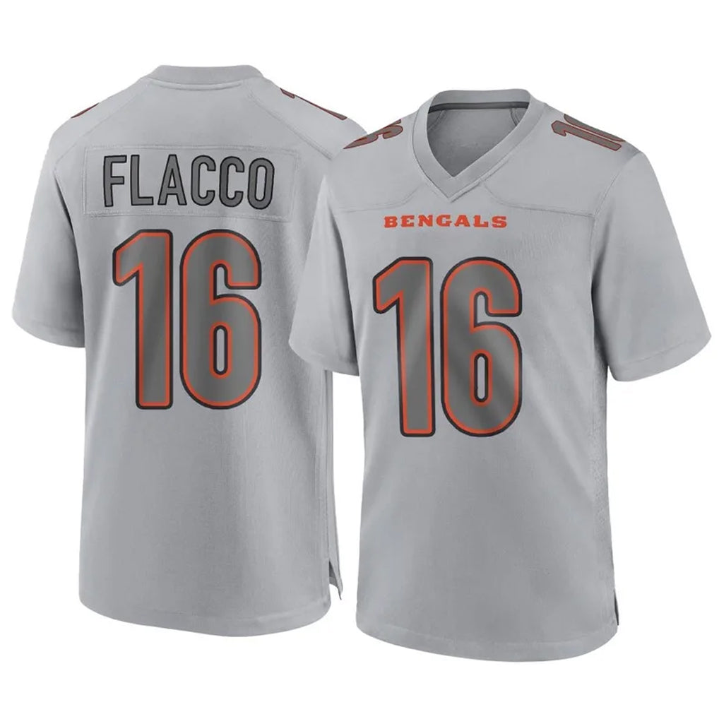 C.Bengals #16 Joe Flacco Player Gray Atmosphere Fashion Game Jdoa Stitched Jerseys