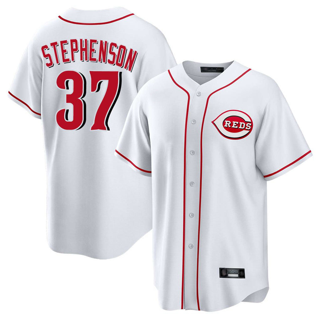 C.Reds #37 Tyler Stephenson Player White Game Home Jdoa Stitched Jerseys
