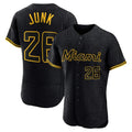 M.Marlins #26 Janson Junk Player Black Snake Skin City Home Limited Elite Jdoa Stitched Jerseys
