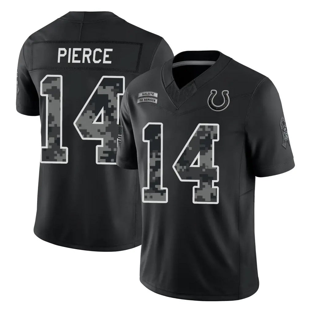 IN.Colts #14 Alec Pierce Player Black Limited 2026 Salute to Service Home Game Hdoa Stitched Jerseys