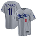 LA.Dodgers #11 Roki Sasaki Player Gray Game Home Jdoa Stitched Jerseys