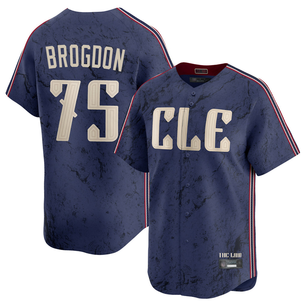 C.Guardians #75 Connor Brogdon Player Navy City Connect Limited Home Jdoa Stitched Jerseys