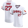 LA.Angels #27 Mike Trout Player White T-shirt Home Limited Elite Jdoa Stitched Jerseys