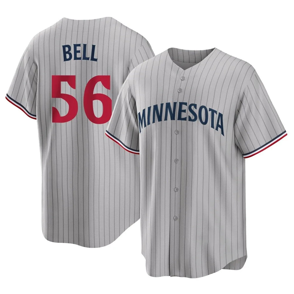 M.Twins #56 Josh Bell Player Gray Game Limited Home Jdoa Stitched Jerseys