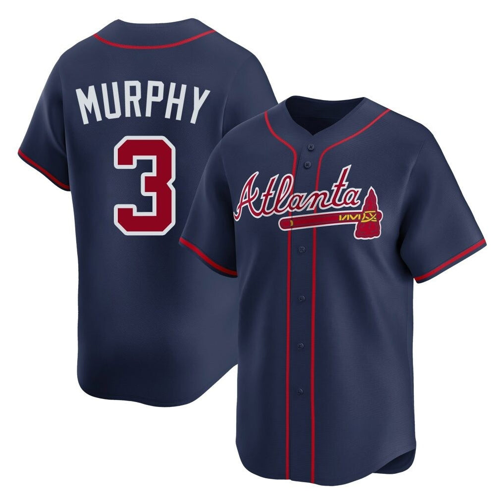 A.Braves #3 Dale Murphy Player Navy Limited Home Game Jdoa Stitched Jerseys