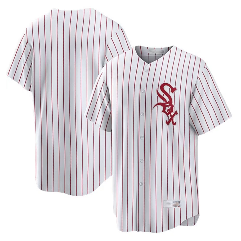 C.White Sox ## White Sox Blank Player Red Stripe White Home Game Jdoa Stitched Jerseys