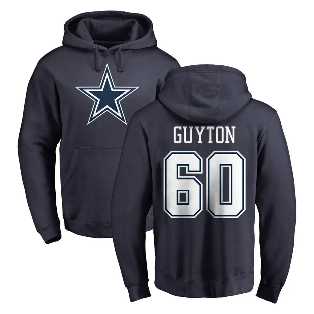 D.Cowboys #60 Tyler Guyton Player Navy Pullover Hoodies Limited Jdoa Stitched Jerseys