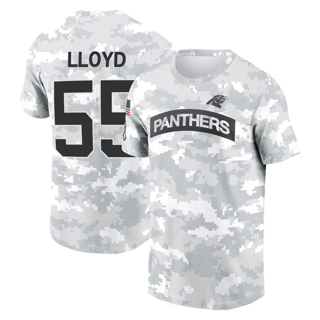 C.Panthers #55 Devin Lloyd Player Arctic Camo Salute to Service T-Shirt Hoodies Jdoa Stitched Jerseys