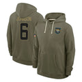 J.Jaguars #6 Antonio Johnson Player Olive Salute to Service Pullover Hoodies Limited Jdoa Stitched Jerseys