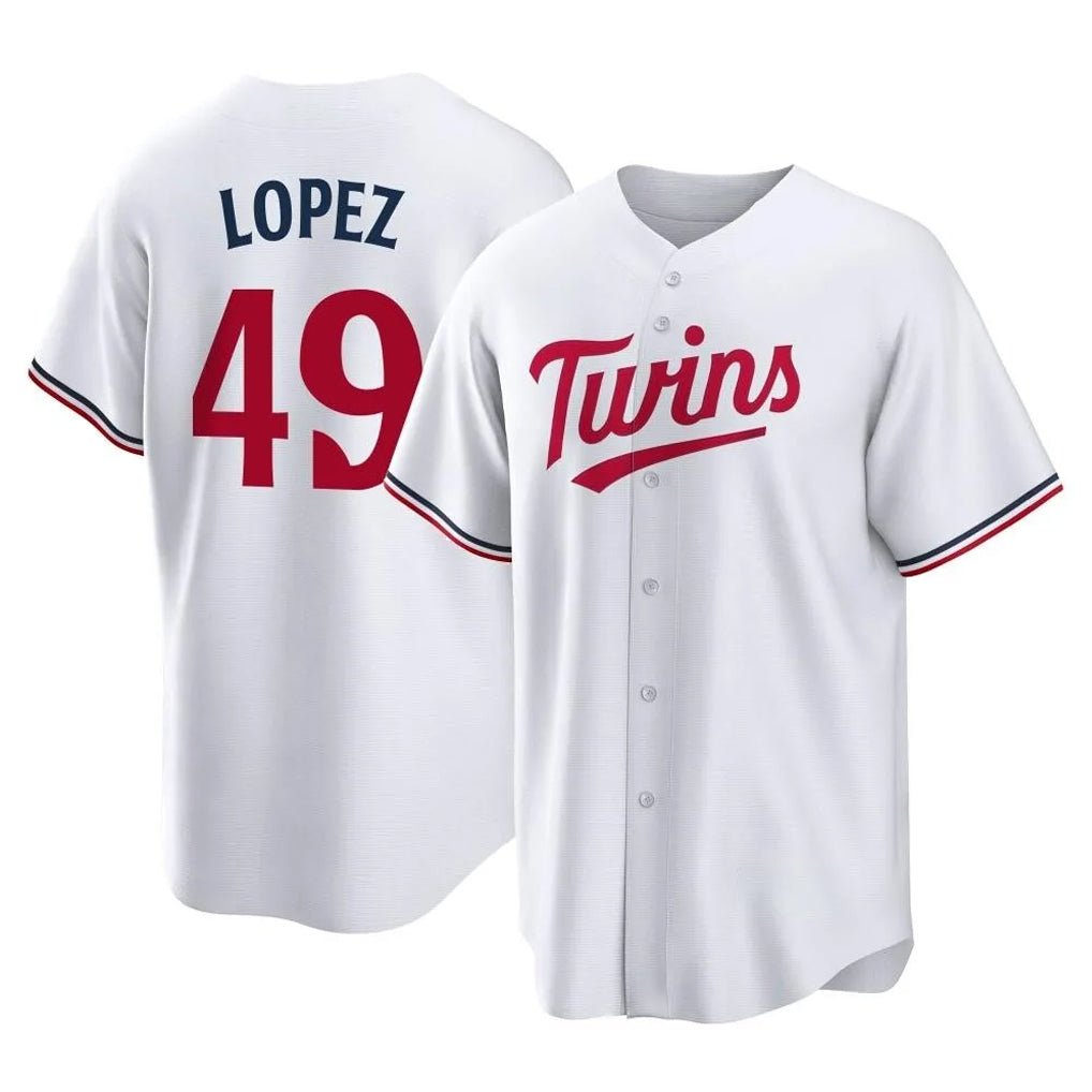 M.Twins #49 Pablo Lopez Player White Home Game Jdoa Stitched Jerseys
