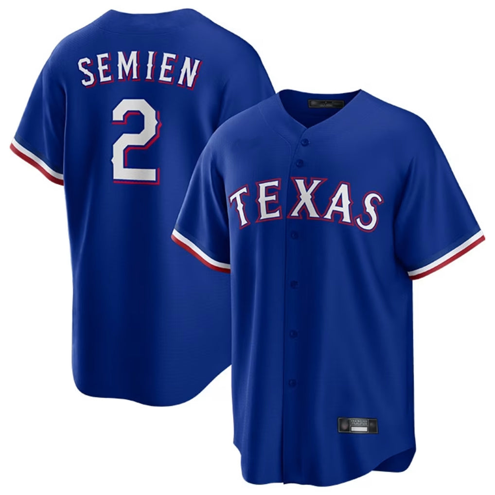 T.Rangers #2 Marcus Semien Player Royal Home Game Jdoa Stitched Jerseys