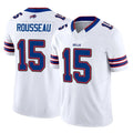 B.Bills #15 Greg Rousseau Player White Vapor F.U.S.E. Jersey Limited Home Game Jdoa Stitched Jerseys