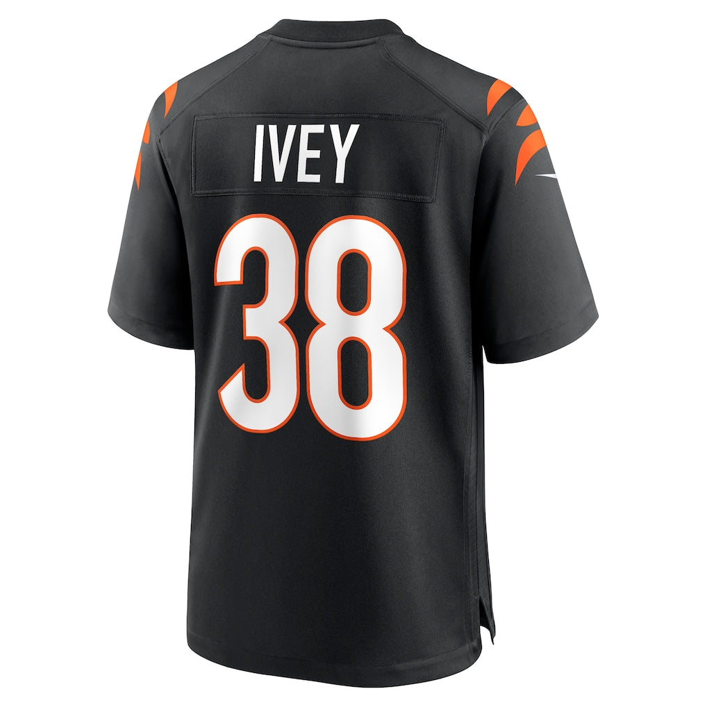 Jdoa C.Bengals #38 DJ Ivey Black Team Game Jersey