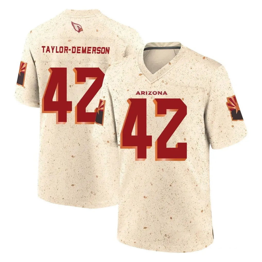 A.Cardinals #42 Dadrion Taylor-Demerson Player Cream Rivalries Collection Game Jdoa Stitched Jerseys