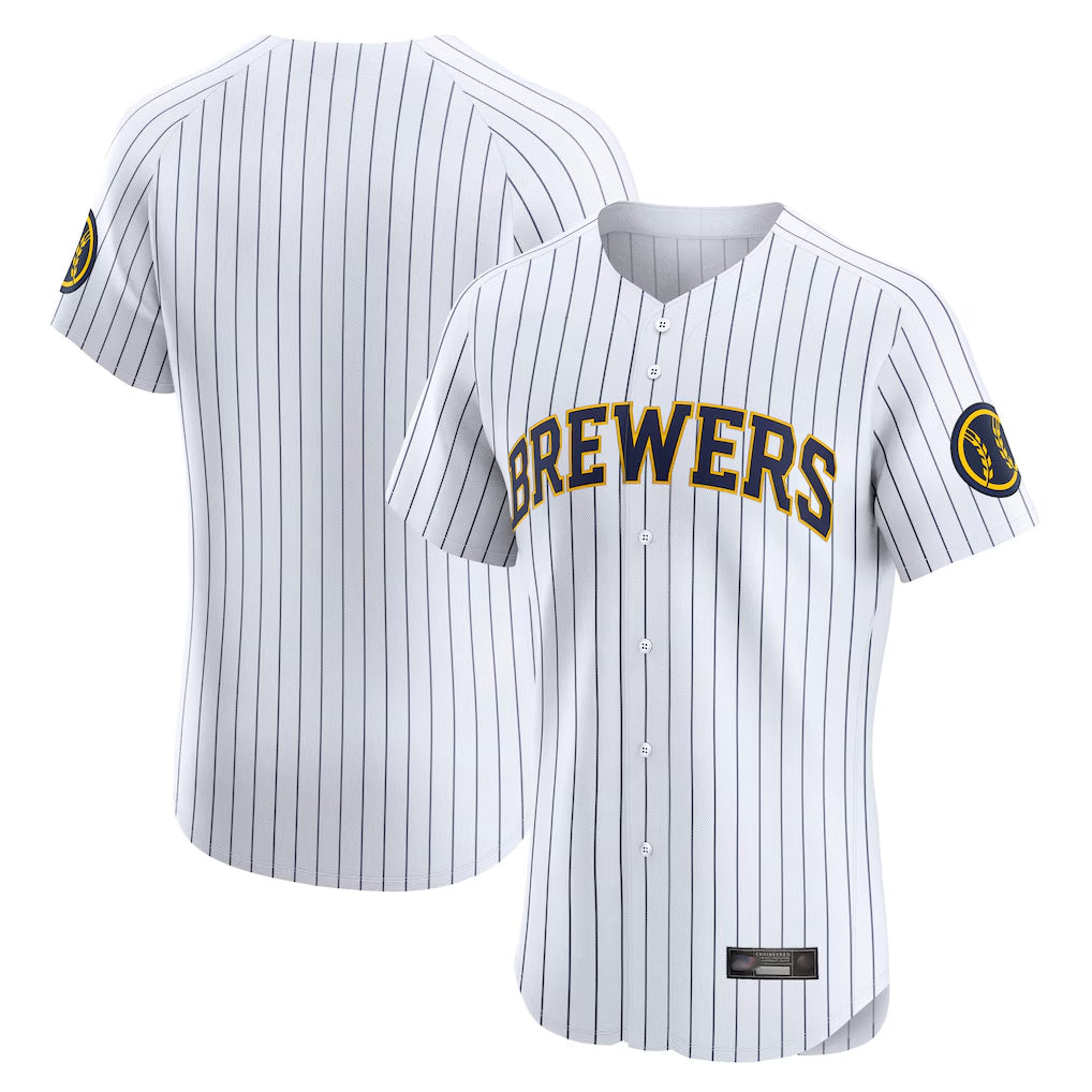 M.Brewers ## Brewers Blank Player White Stripes Home Limited Elite Jdoa Stitched Jerseys