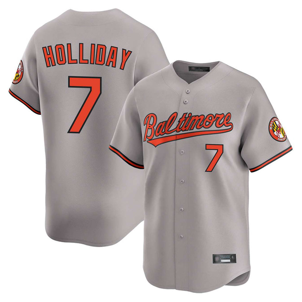 B.Orioles #7 Jackson Holliday Player Gray Limited Home Game Jdoa Stitched Jerseys