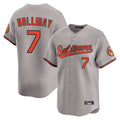 B.Orioles #7 Jackson Holliday Player Gray Limited Home Game Jdoa Stitched Jerseys
