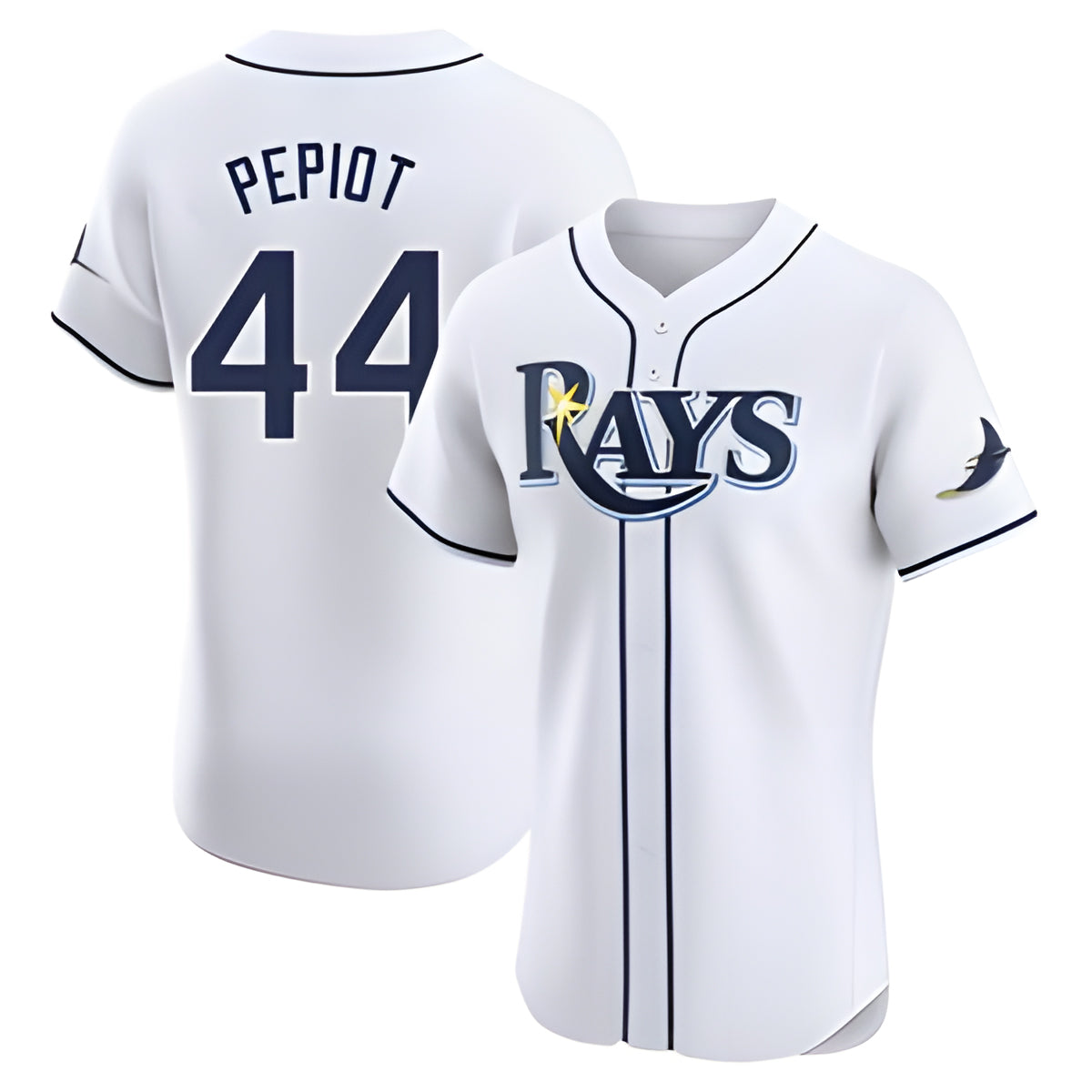 T.Bay Rays #44 Ryan Pepiot Player White Home Limited Elite Jdoa Stitched Jerseys