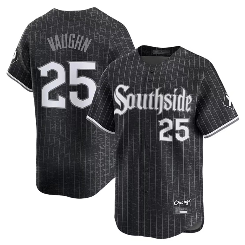 C.White Sox #25 Andrew Vaughn Player Black City Connect Limited Home Jdoa Stitched Jerseys
