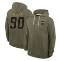 LA.Chargers #90 Akheem Mesidor Player Olive Salute to Service Pullover Hoodies Limited Stitched Jerseys
