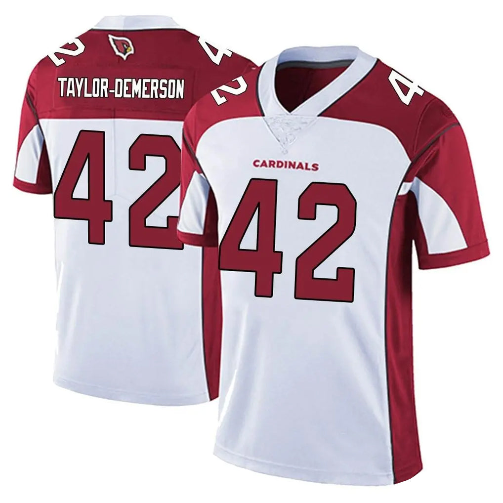 A.Cardinals #42 Dadrion Taylor-Demerson Player White Vapor Limited Home Game Jdoa Stitched Jerseys