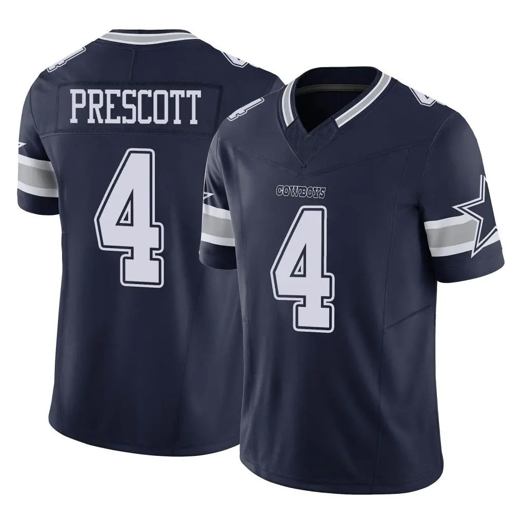 D.Cowboys #4 Dak Prescott Player Navy Limited Vapor F.U.S.E. Home Game Jdoa Stitched Jerseys