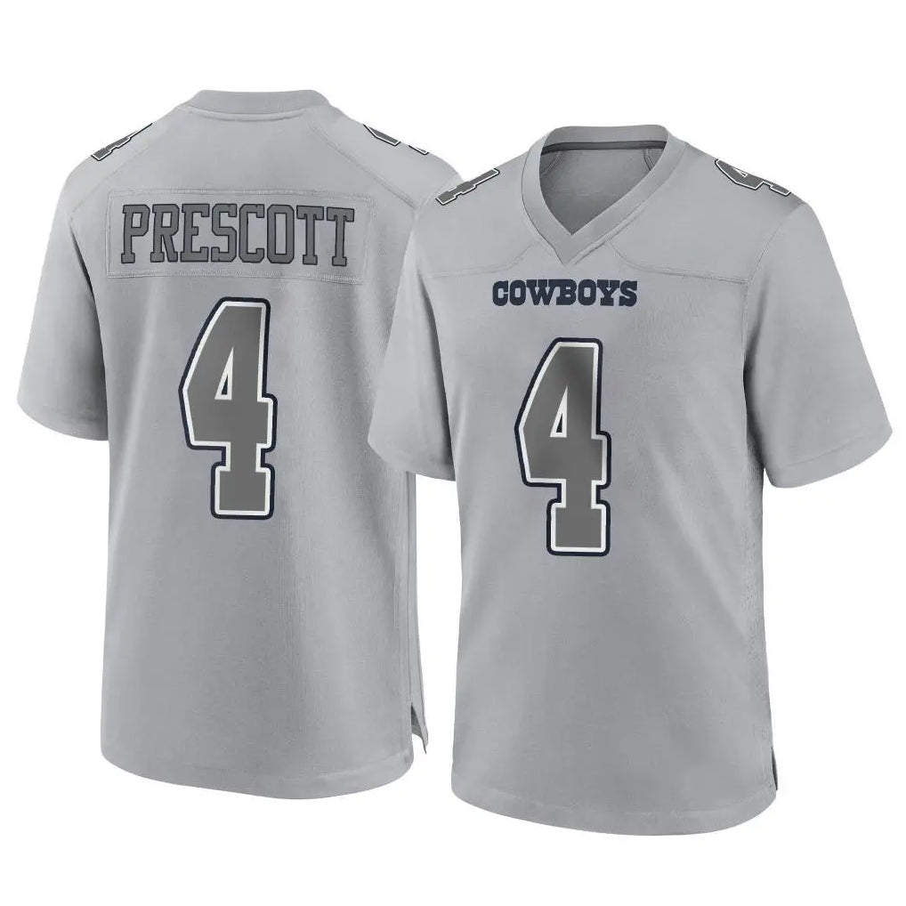D.Cowboys #4 Dak Prescott Player Gray Atmosphere Fashion Home Game Jdoa Stitched Jerseys