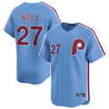P.Phillies #27 Aaron Nola Player Light Blue Home Limited Jdoa Stitched Jerseys