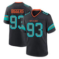 M.Dolphins #93 Zeek Biggers Player Black Pitch Rivalries Collection Home Game Jdoa Stitched Jerseys