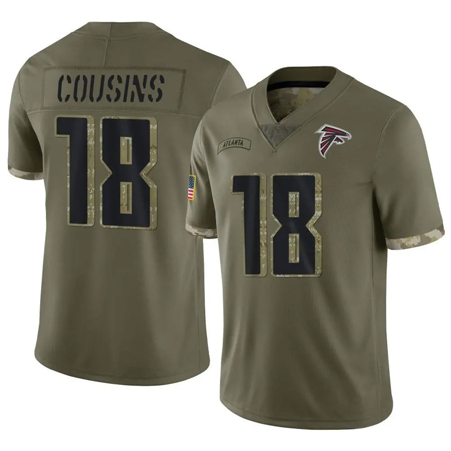 A.Falcons #18 Kirk Cousins Player Olive Salute To Service Limited Jdoa Stitched Jerseys