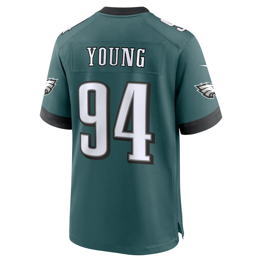 Jdoa P.Eagles #94 Byron Young Midnight Green Team Game Jersey