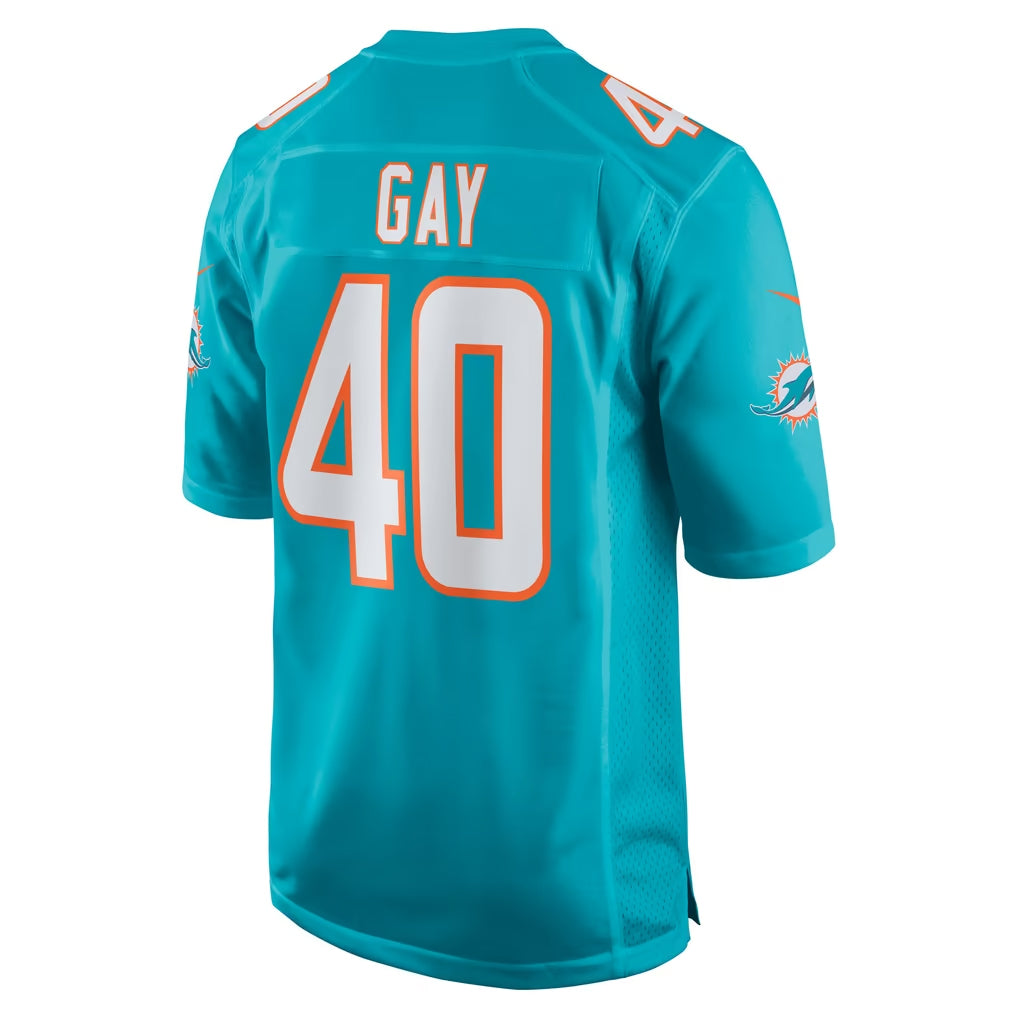 M.Dolphins #40 Willie Gay Jr. Player Aqua Home Game Jdoa Stitched Jerseys