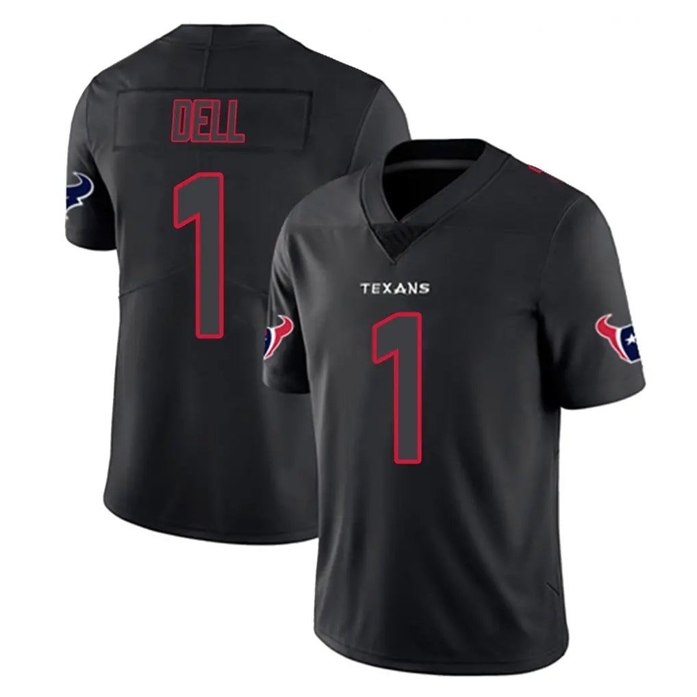 H.Texans #1 Tank Dell Player Black Impact Limited Game Jdoa Stitched Jerseys