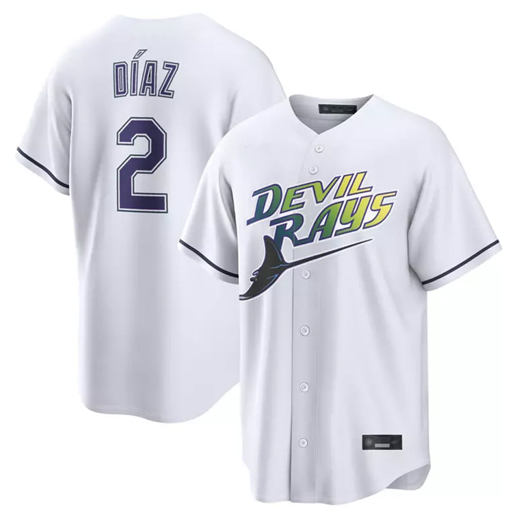 T.Bay Rays #2 Yandy Diaz Player White City Connect Home Jdoa Stitched Jerseys