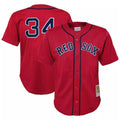 B.Red Sox #34 David Ortiz Player Red Mitchell & Ness Cooperstown Collection Mesh Home Jdoa Stitched Jerseys