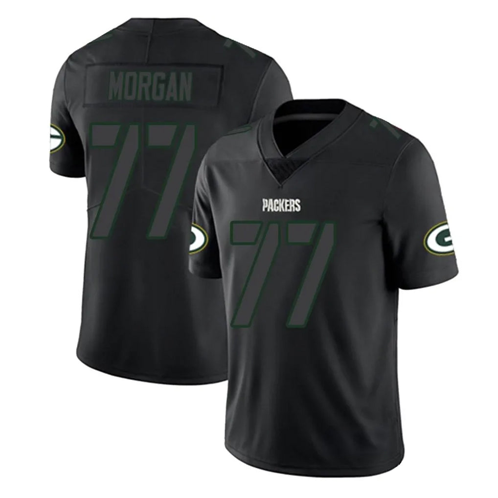 GB.Packers #77 Jordan Morgan Player Black Impact Limited Home Game Jdoa Stitched Jerseys