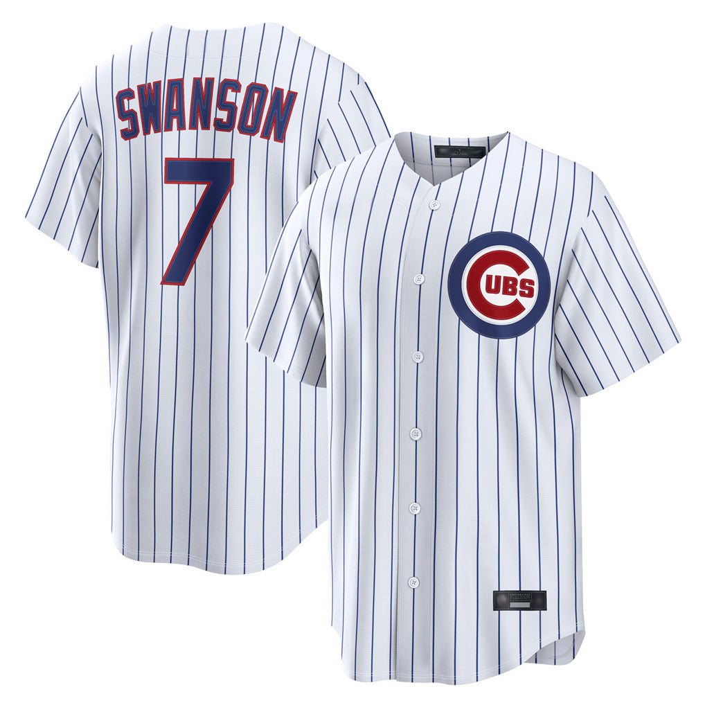 C.Cubs #7 Dansby Swanson Player White Game Home Jdoa Stitched Jerseys