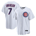 C.Cubs #7 Dansby Swanson Player White Game Home Jdoa Stitched Jerseys
