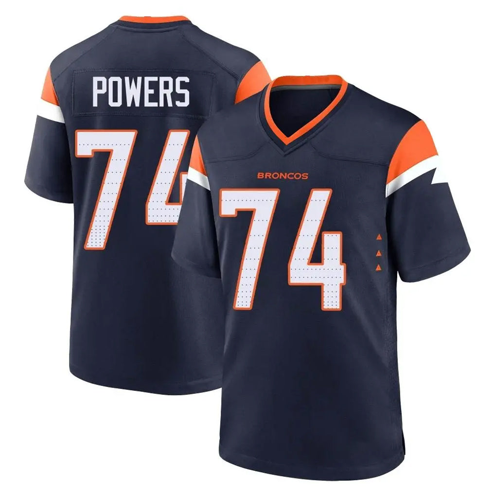 D.Broncos #74 Ben Powers Player Navy Home Game Jdoa Stitched Jerseys