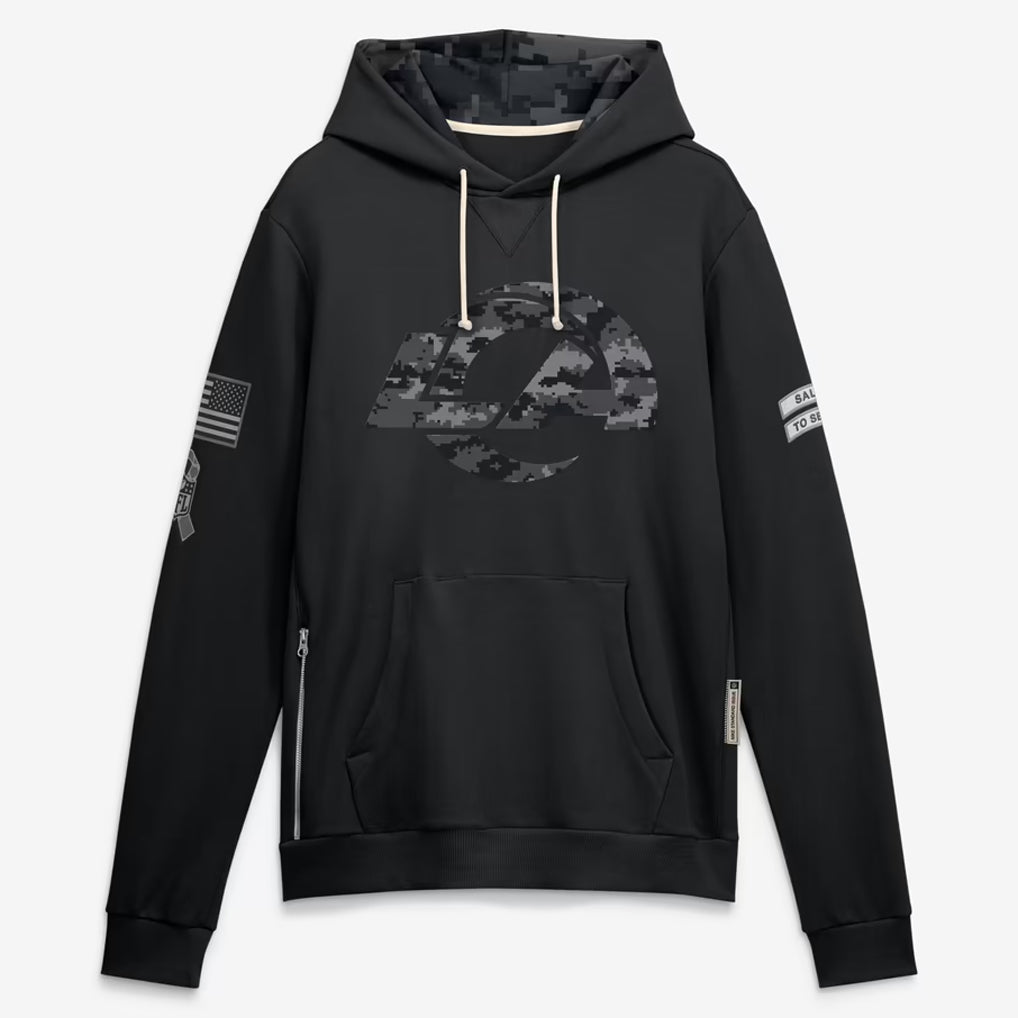 LA.Rams 2026 Black Logo Pullover Hoodies Limited Game Edoa Stitched Jerseys