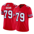 B.Bills #79 Spencer Brown Player Red Vapor F.U.S.E. Jersey Limited Home Game Jdoa Stitched Jerseys