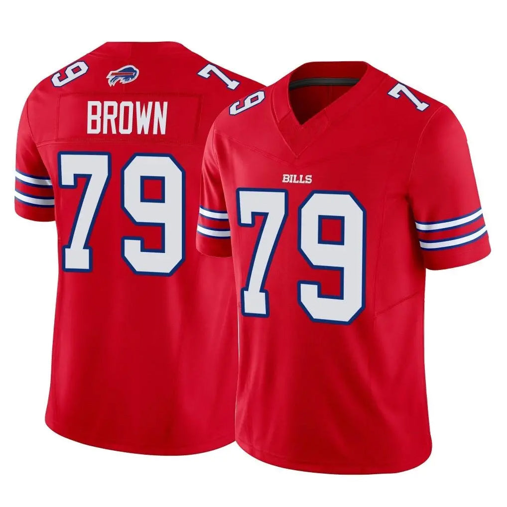 B.Bills #79 Spencer Brown Player Red Vapor F.U.S.E. Jersey Limited Home Game Jdoa Stitched Jerseys