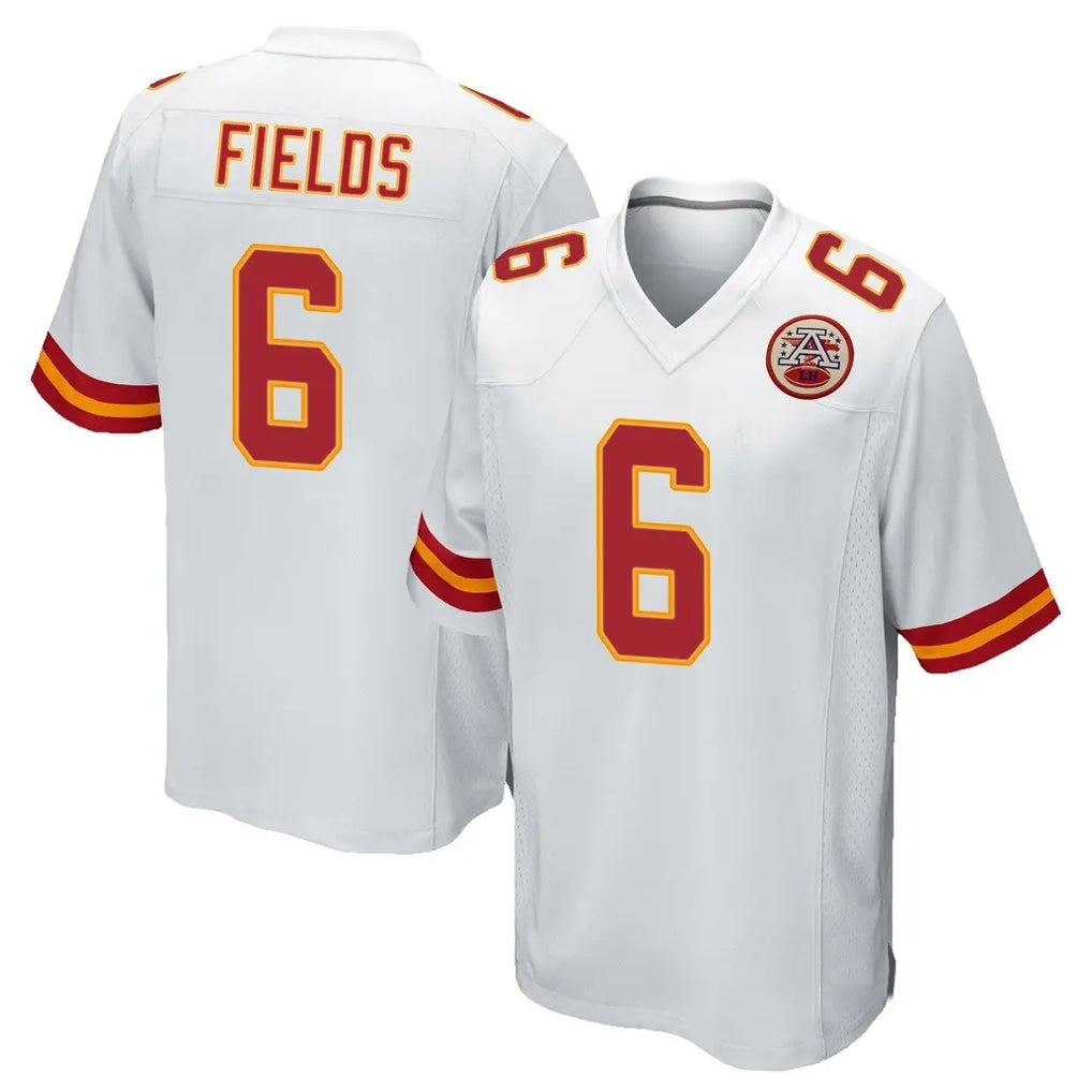 KC.Chiefs #6 Justin Fields Player White Home Game Stitched Jerseys