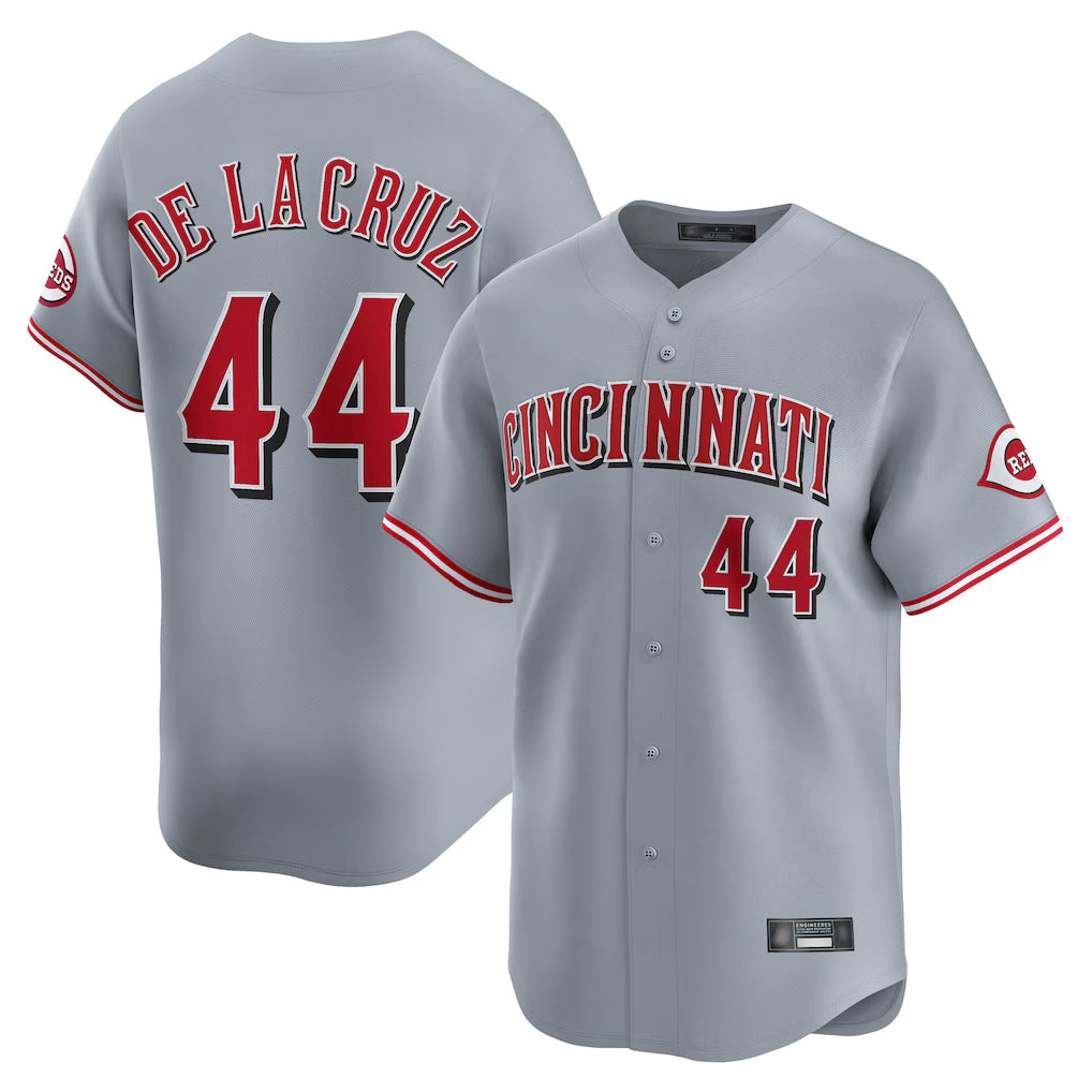 C.Reds #44 Elly De La Cruz Player Gray Home Limited Jdoa Stitched Jerseys