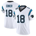 C.Panthers #18 Jalen Coker Player White Vapor F.U.S.E. Limited Home Game Jdoa Stitched Jerseys