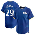 M.Twins #29 Rod Carew Player Royal City Connect Limited Home Jdoa Stitched Jerseys