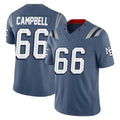 NE.Patriots #66 Will Campbell Player Blue Limited Rivalries Collection Home Game Jdoa Stitched Jerseys